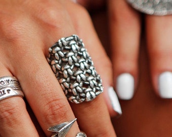 Chunky Knit Jewelry, Chunky Jewelry, Chunky Knit Ring, Chunky Knit Ring, Knit Jewelry Chunky Ring, Chunky Knit Textured