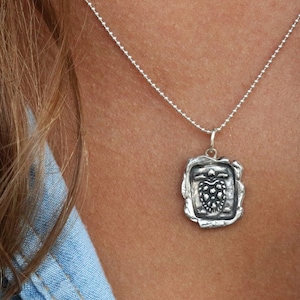 Sea Turtle Necklace, Sea Turtle Jewelry, Sea Turtle Wax Seal Necklace, Sterling Silver Sea Turtle Necklace, Nautical Jewelry Gift Idea