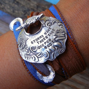 Custom Jewelry, Custom Silk Wrap Bracelet, Custom Quote Silk Wrap Bracelet, Custom Wrap Bracelet, Custom Jewelry Gift for Women, Bracelet