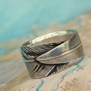 Gypsy Jewelry, Feather Jewelry, Gypsy Ring, Silver Gypsy Jewelry Feather Ring, Handmade Sterling Silver Feather Ring by HappyGoLicky Jewlry imagem 2