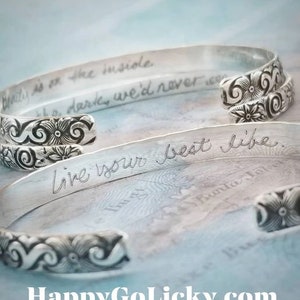 Silk and silver wrap bracelet, handmade jewelry by HappyGoLicky