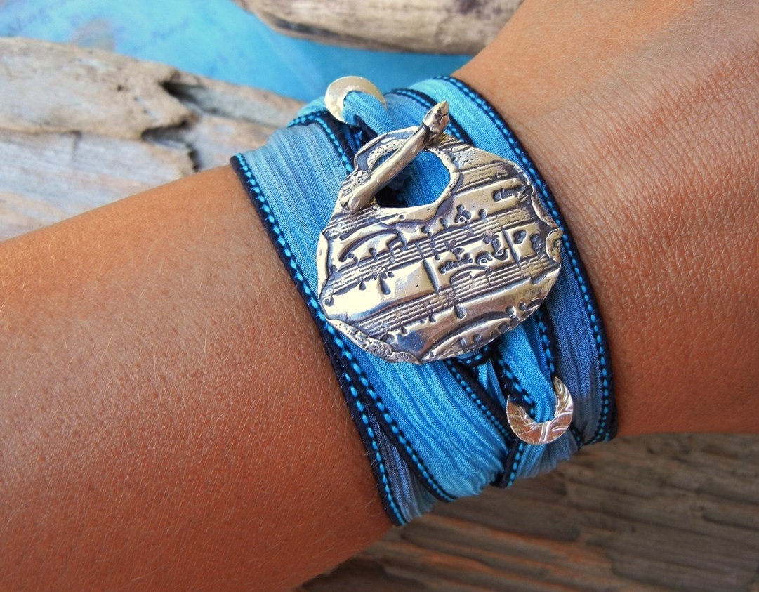 Music Lovers Gift Musical Gift for Women Silk Wrap Bracelet Etsy