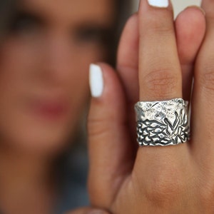 Statement Jewelry, Statement Ring, Sterling Silver Statement Jewelry, STERLING SILVER Statement Ring, Chunky Ring Wide Band Ring Wide Ring