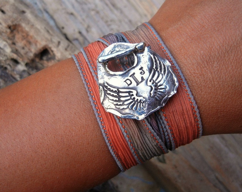 Handmade artisan sterling silver bracelet by HappyGoLicky Jewelry