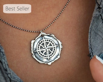 Best Selling Jewelry, Best Etsy Jewelry, Etsy&#39;s Best Selling Jewelry, Compass Necklace, Best Seller Necklaces, Silver Necklace Best Sellers