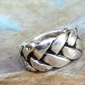 Sterling Silver Braided Ring, Silver Jewelry, Silver Fashion, Silver Braided Ring, Boho Braided Ring, Boho Braided Ring Size 6 7 8 9 10
