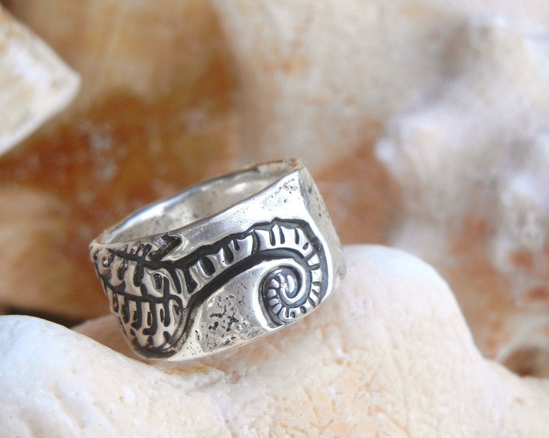 Beach Jewelry, Handmade Silver Seahorse Ring, Sterling Silver Beach Jewelry, Silver Beach Ring, Seahorse Jewelry Beach Ring, Seahorse Ring image 6
