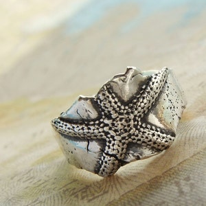 Strandschmuck, Strandring, Sterlingsilber-Seestern, Strandringe, Strandleben, Salzleben, Seestern Sterlingsilberring, Bestseller