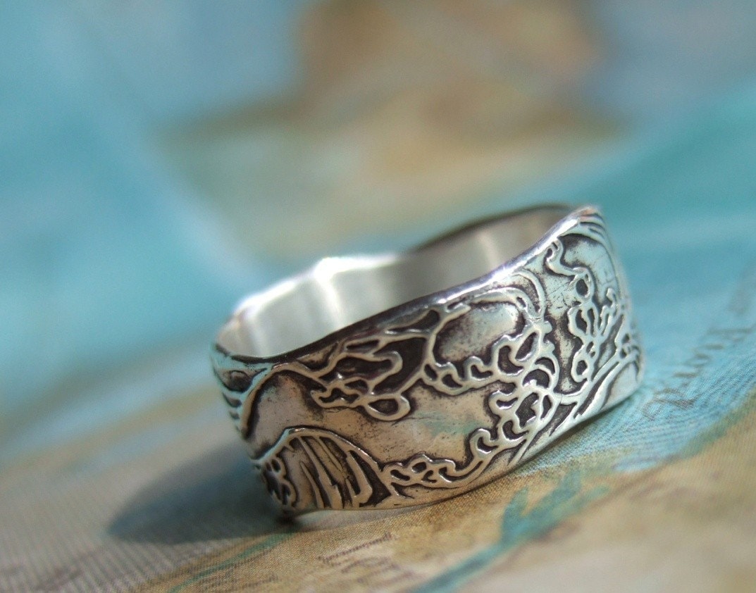 Vintage Japanese Silver Ring, Ocean Jewelry, Sterling Silver Band, Silver Custom Size Unisex Ring 4 5 6 7 8 9 10 11 12 13 14 15 - Etsy Vintage Japanese Silver Ring, Ocean Jewelry, Sterling Silver Band, Silver Custom Size Unisex Ring 4 5 6 7 8 9 10 11 12 13 14 15 - Etsy