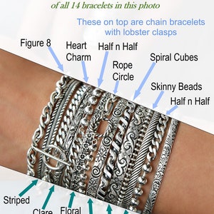 Best sterling silver stacking bracelets by HappyGoLicky Jewelry