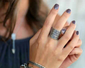 Boho Ring, Sterling Silver Boho Jewelry, Bohemian Ring, Bohemian Jewelry, Silver Boho Ring, Boho Stacking Rings Silver Stacking Boho Rings,