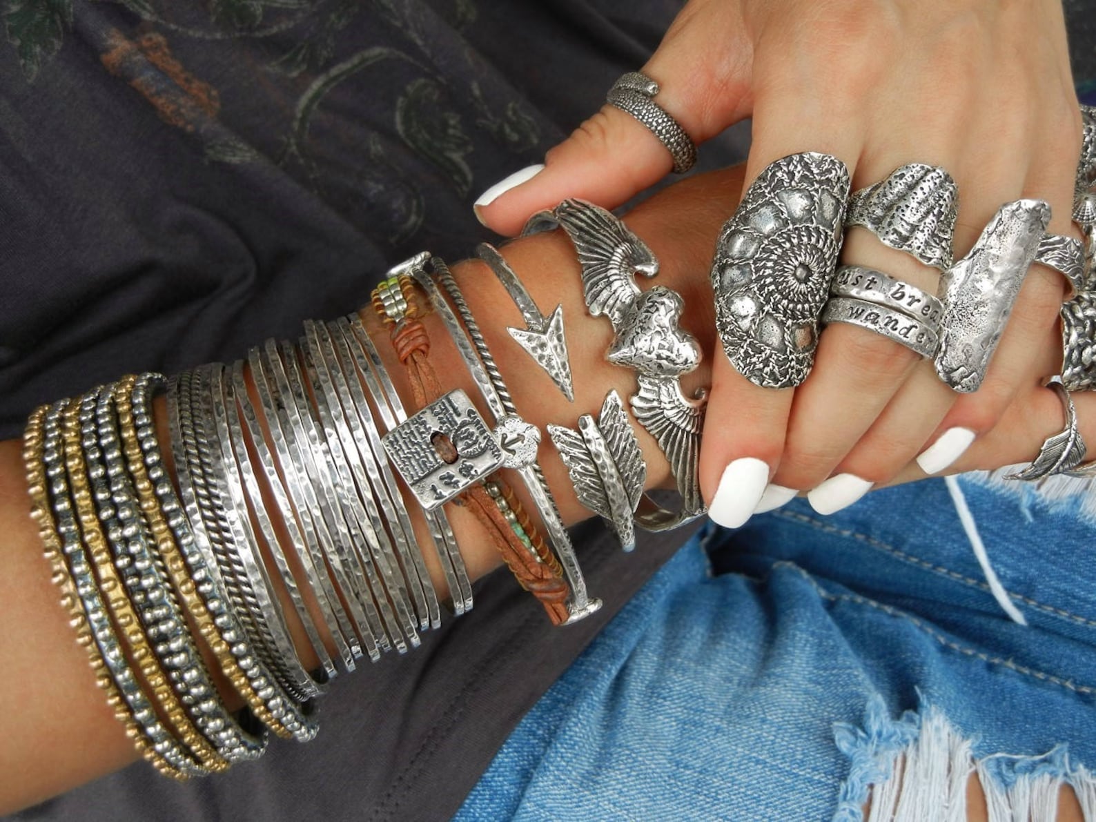 Chunky Hippie Ring Chunky Hippie Jewelry Sterling Silver Etsy