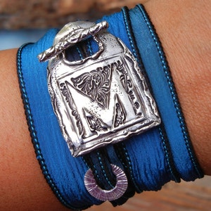 Engagement GIFT, Engagement Jewelry Gift, Unique Engagement Gift, Silk Wrap Bracelet, Engagement Jewelry, New Last Name Monogram Initial