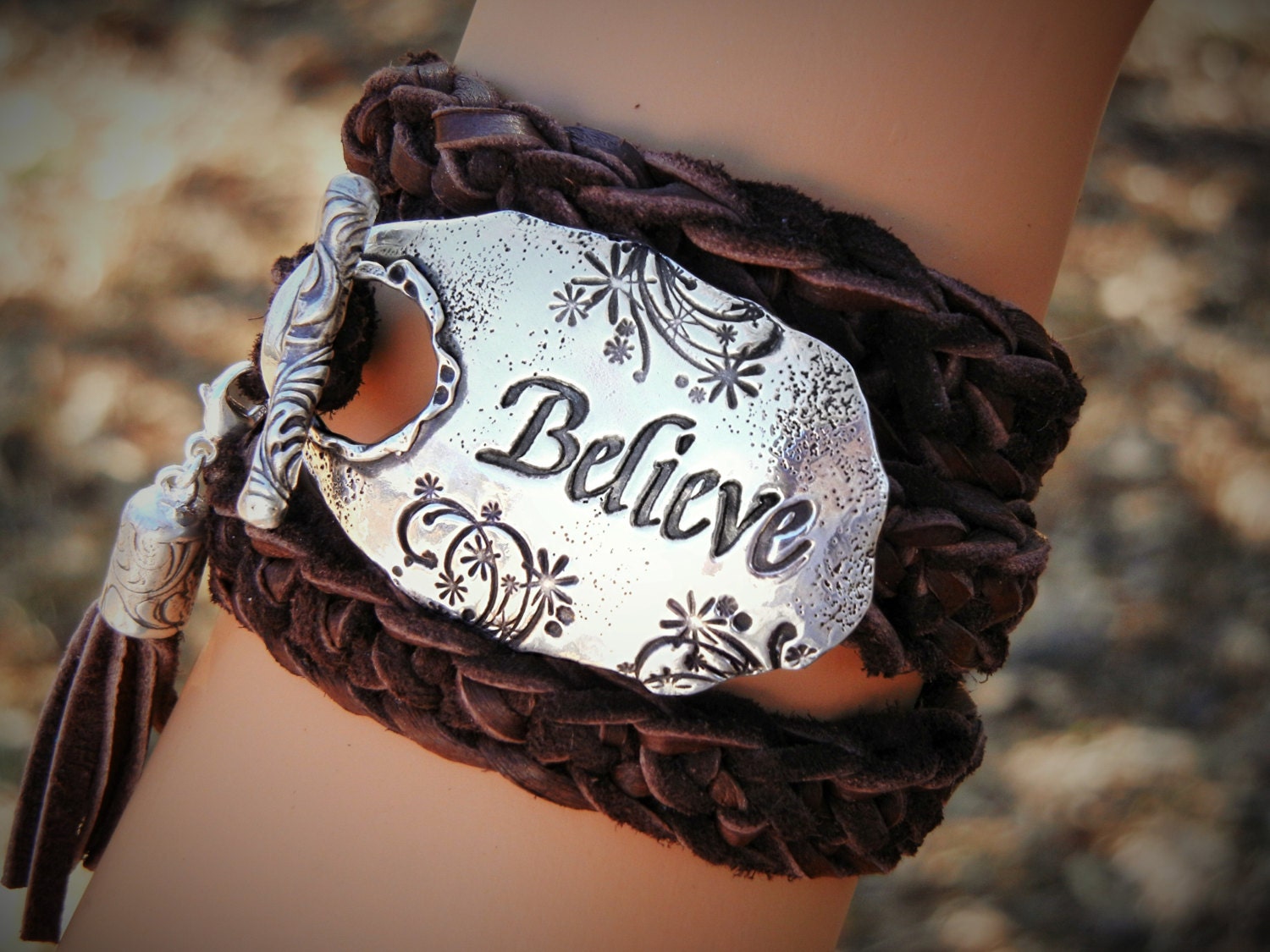 Inspirational Leather Wrap Bracelet Inspirational Leather Etsy