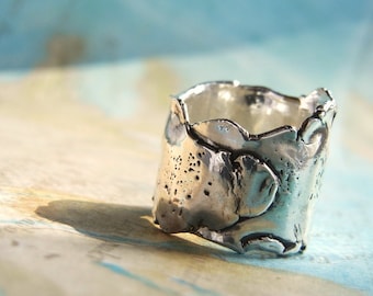 Chunky Ring, Wrap Ring, Sterling Silver Thick Ring, WIDE RING, Sterling SIlver Handmade WIDE Ring, Chunky Rings, Thick Rings, Wide Rings