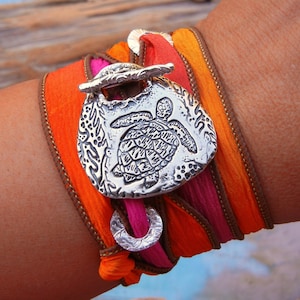 Boho jewelry wrap bracelet in sterling silver by HappyGoLicky Jewelry