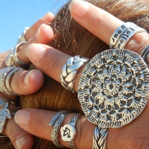 CHUNKY HIPPIE RING, Hippie Ring, Hippie Jewelry, Hippie Chic Jewelry, Hippie Fashion Jewelry Ring Sterling Silver Bohemian Ring, Big Ring