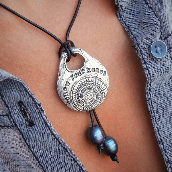 Boho Chic Jewelry, Boho Necklace, Boho Bolo Necklace, Sterling Silver Boho Bolo Necklace, Boho Leather Pearl Necklace, Boho Pearl Necklace