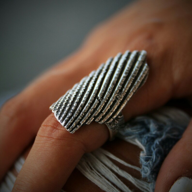 Shell Ring Broken Shell Silver Ring Sterling Silver Beach Etsy