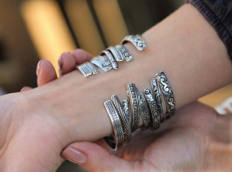 PERSONALIZED Sterling Silver Bracelet, Custom Silver CUFF Bracelet, Personalized Jewelry Gift Custom Bracelet Personalized Gifts for Women image 8