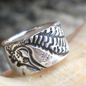 Beach Jewelry, Handmade Silver Seahorse Ring, Sterling Silver Beach Jewelry, Silver Beach Ring, Seahorse Jewelry Beach Ring, Seahorse Ring image 2