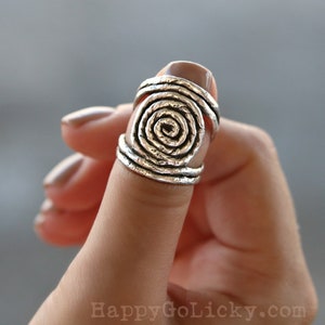 Boho Jewelry, Sterling Silver Boho Ring, Handmade Boho Rope Ring, Silver Spiral Hippie Ring, Silver Hippie Ring, Retro Bohemian Silver Ring image 4
