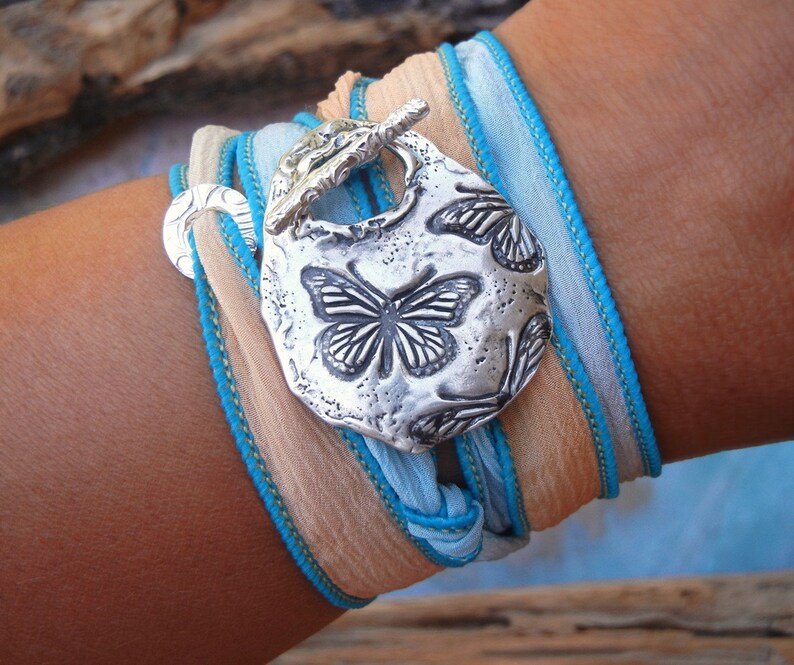 Boho bracelet in handmade sterling silver by HappyGoLicky Jewelry