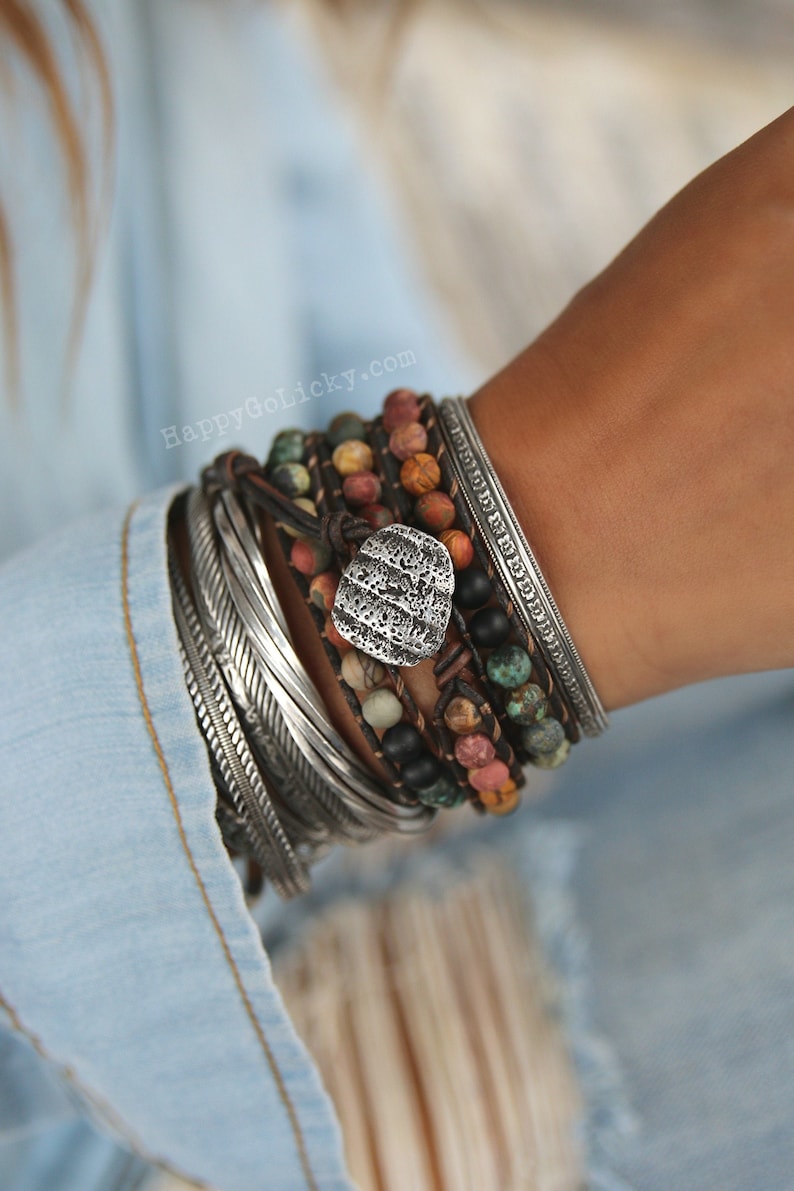 Boho Bracelet Boho Wrap Bracelet Wrap Boho Bracelet Beaded Etsy Australia