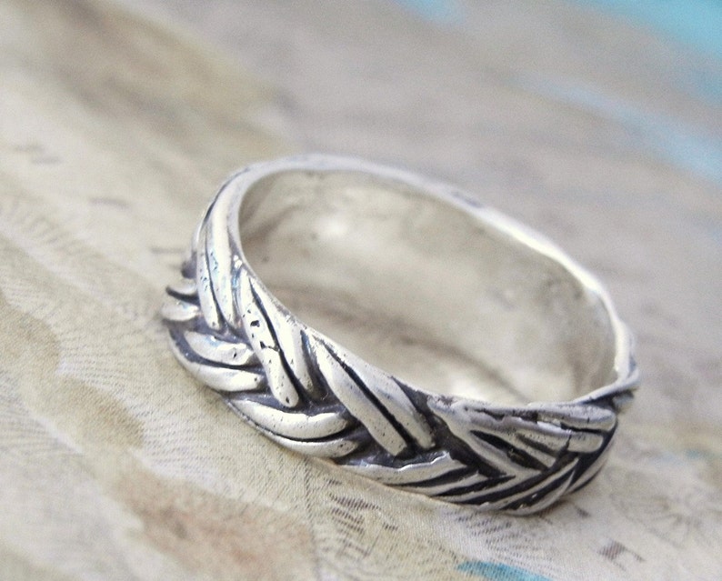Nautical Braided Silver Ring Nautical Jewelry Nautical Etsy