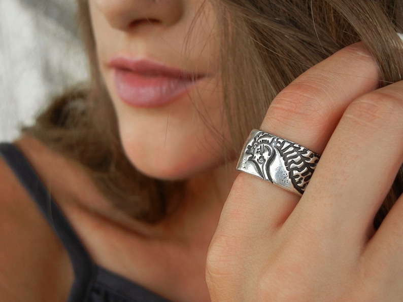 Beach Jewelry, Handmade Silver Seahorse Ring, Sterling Silver Beach Jewelry, Silver Beach Ring, Seahorse Jewelry Beach Ring, Seahorse Ring image 1