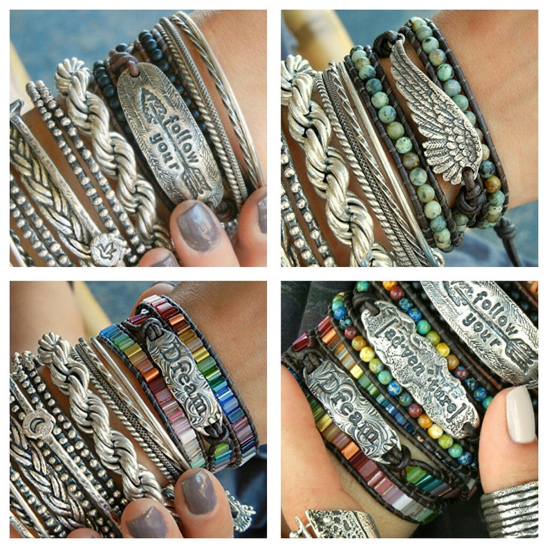 Vibrant color leather wrap bracelets by HappyGoLicky Jewelry