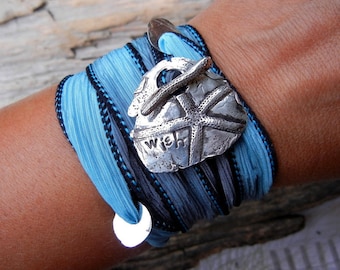 Pulsera envolvente de plata, pulsera envolvente de plata esterlina, pulsera artesanal de plata esterlina, joyería artesanal, joyería artesanal hecha a mano, envoltura artística