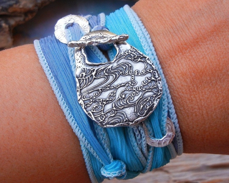 Silk Wrap Bracelet Wrap Bracelet Silver Wrap Bracelet Etsy