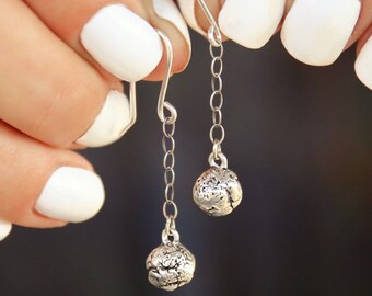 Minimalist Jewelry, Dainty Earrings, Simple Earrings, Rustic Earrings, Minimalist Sterling Silver, Sterling Silver WRECKING BALL Earrings