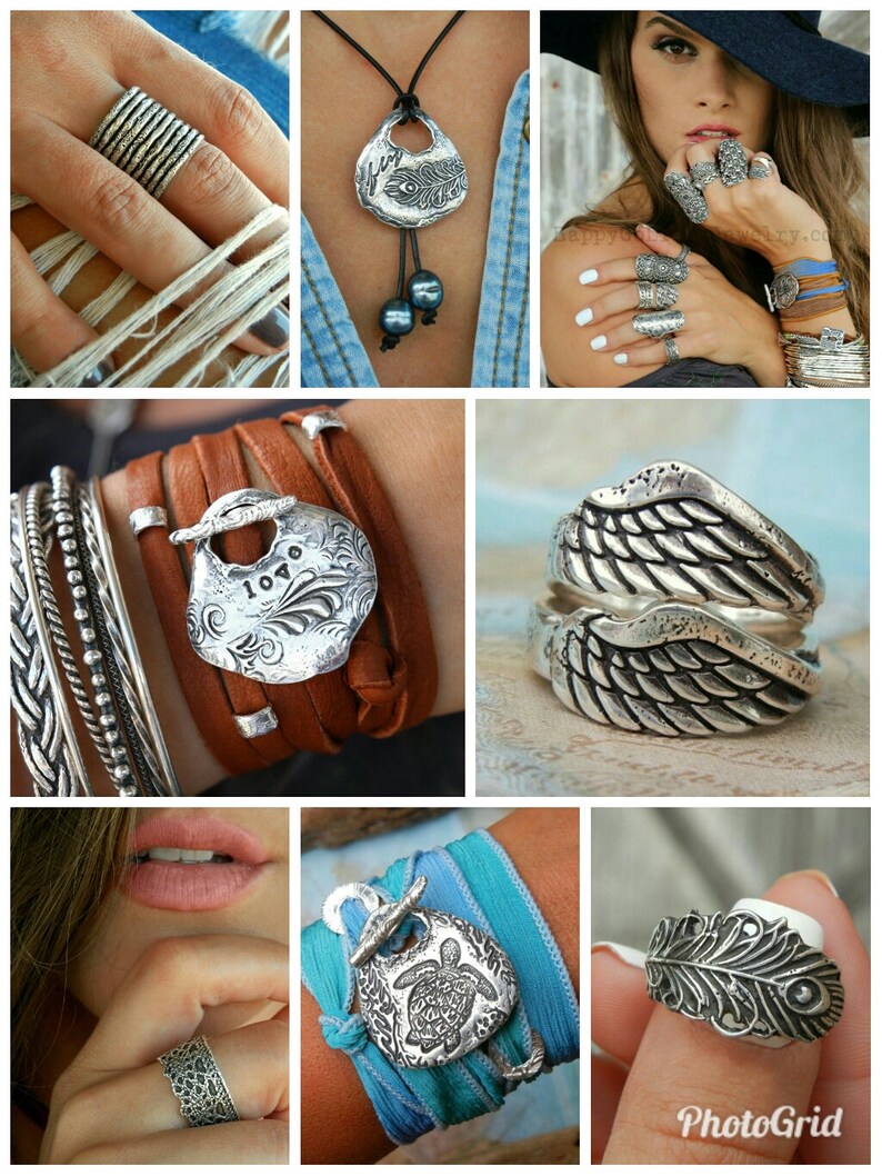 Sterling silver jewelry collection handmade by HappyGoLicky Jewelry