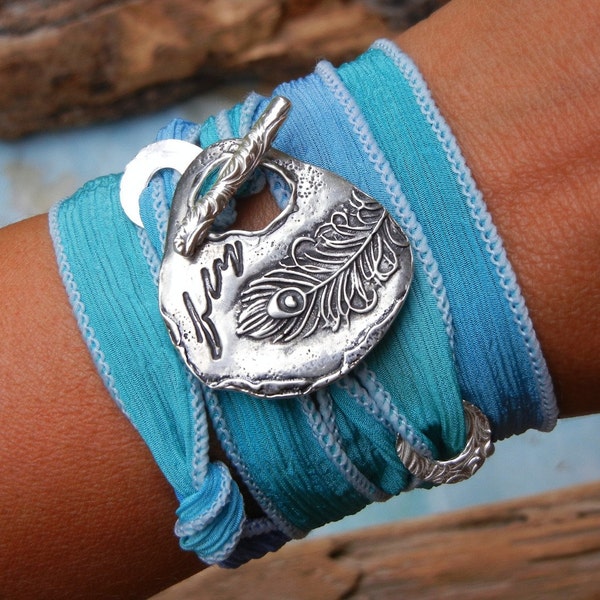 Beach Jewelry Trends, 2024 Fashion Trend Jewelry, Beach Bracelet, Beachy Silk Wrap Bracelet, Silk Wrap Bracelet