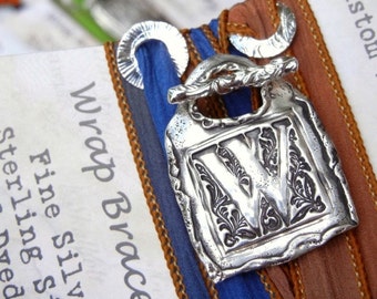 Gioielli personalizzati, Braccialetto personalizzato, Gioielli monogramma, Braccialetto monogramma, Braccialetto in seta con iniziale personalizzata, I più venduti