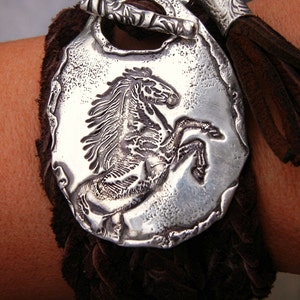 Horse Jewelry, Horse Bracelet, Horse Leather Wrap Bracelet, Pony Wrap Bracelet, Pony Jewelry, Pony Bracelet, Kentucky Derby Jewelry KY Derby image 2