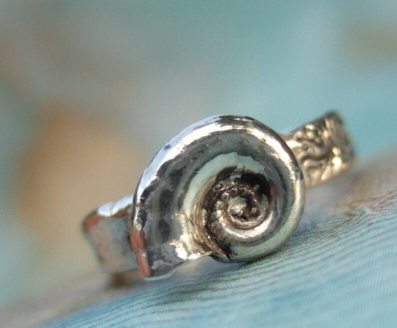 Shell Jewelry Seashell Ring Silver Shell Ring Sterling Etsy