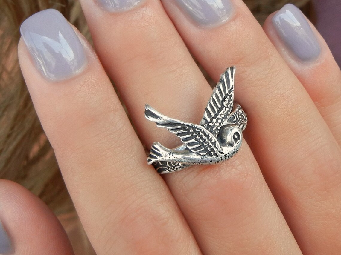 Bird Rings Bird Jewelry Handmade Bird Rings Sterling Silver Etsy