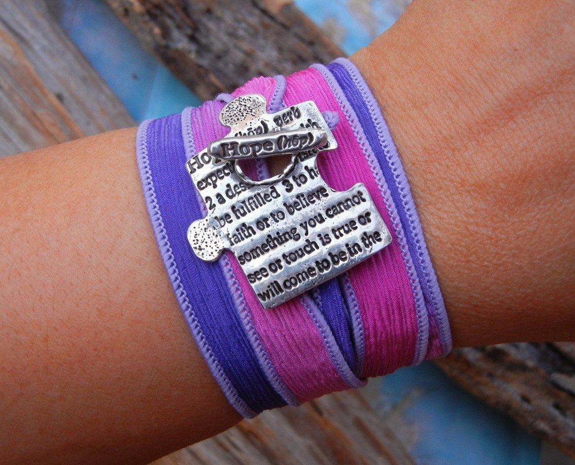 Autism Jewelry Autism Awareness Jewelry HOPE Autism Silk Etsy
