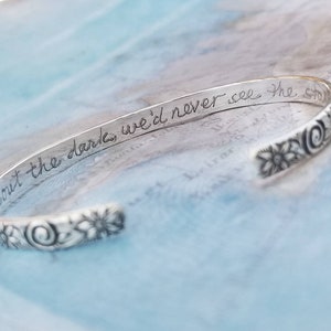 Best PERSONALIZED Cuff Bracelet, Custom Sterling Silver CUFF Bracelet, Best Personalized Jewelry Gifts for Women, Open Ended Custom Bracelet image 7