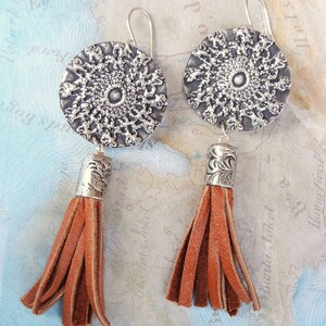 HIPPIE Jewelry, Hippie Earrings, Sterling Silver Hippie Earrings, HIPPIE CHIC Tassel Drop Earrings, Tassel Jewelry, Hippie Tassel Earrings