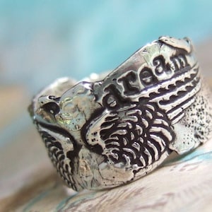 Silver Wings Ring, Inspirational Quote Jewelry, Inspirational Silver Ring, Size 5 6 7 8 9 10 11 12 13 14 15, Custom Inspirational Jewelry