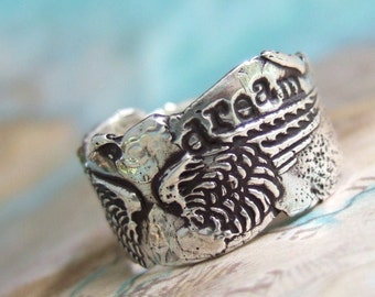 Silber Flügel Ring, Inspirierender Zitat Schmuck, Inspirierender Silber Ring, Größe 5 6 7 8 9 10 11 12 13 14 15, Inspirierender Schmuck