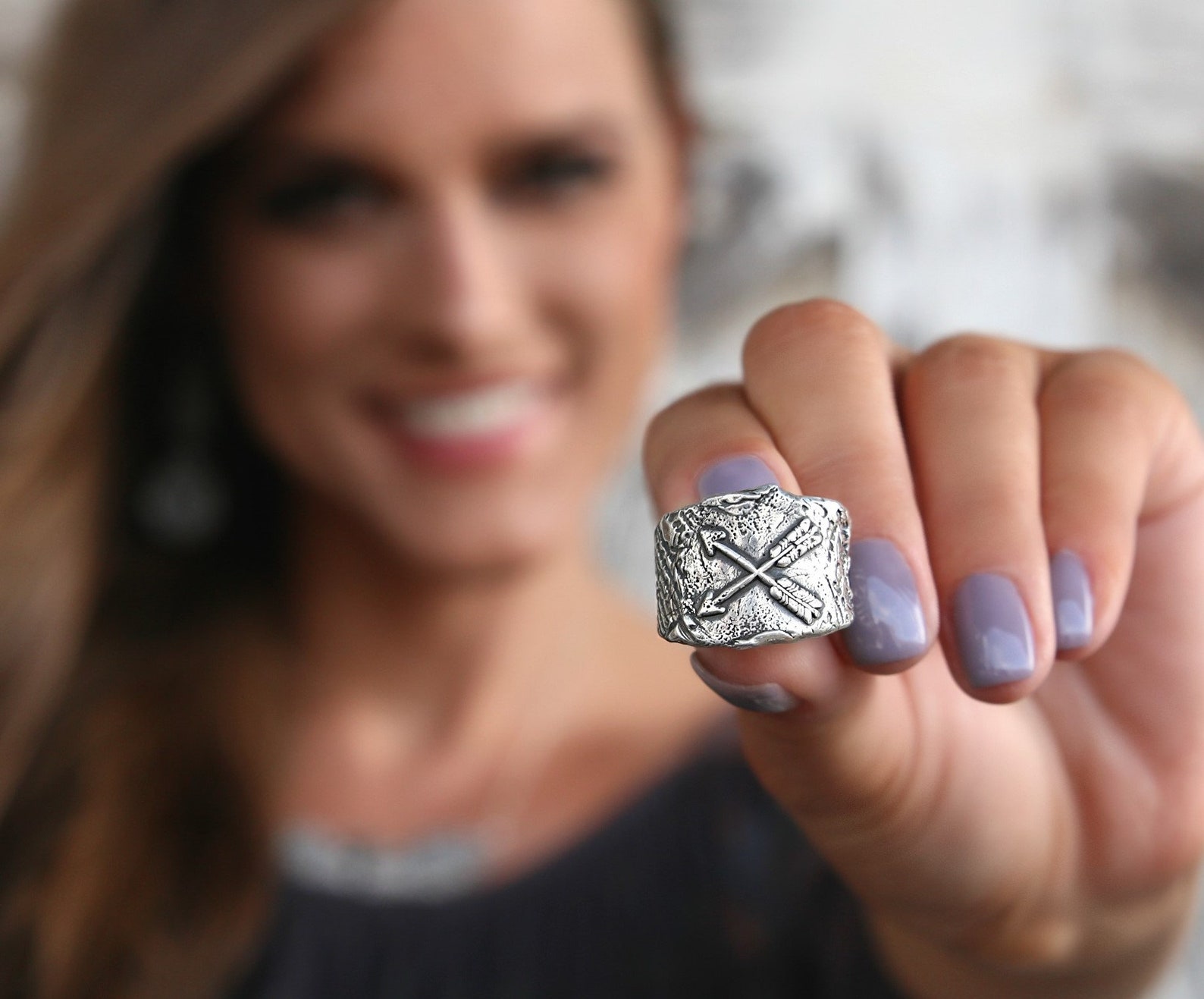 Southwest Jewelry Sterling Silver Ring Double Arrows Ring Etsy