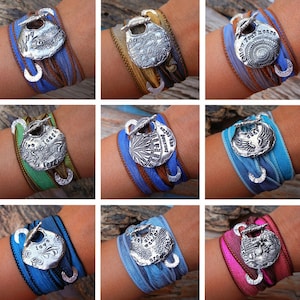 Handmade artisan sterling silver bracelet by HappyGoLicky Jewelry