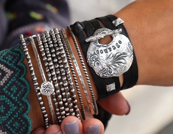 Modern Boho Bracelet, Modern Hippie Jewelry, Hippie Style Jewelry, Silver Hippie  Bracelet, Hippie Boho Bracelet Boho Chic Wrap Bracelet Boho - Etsy