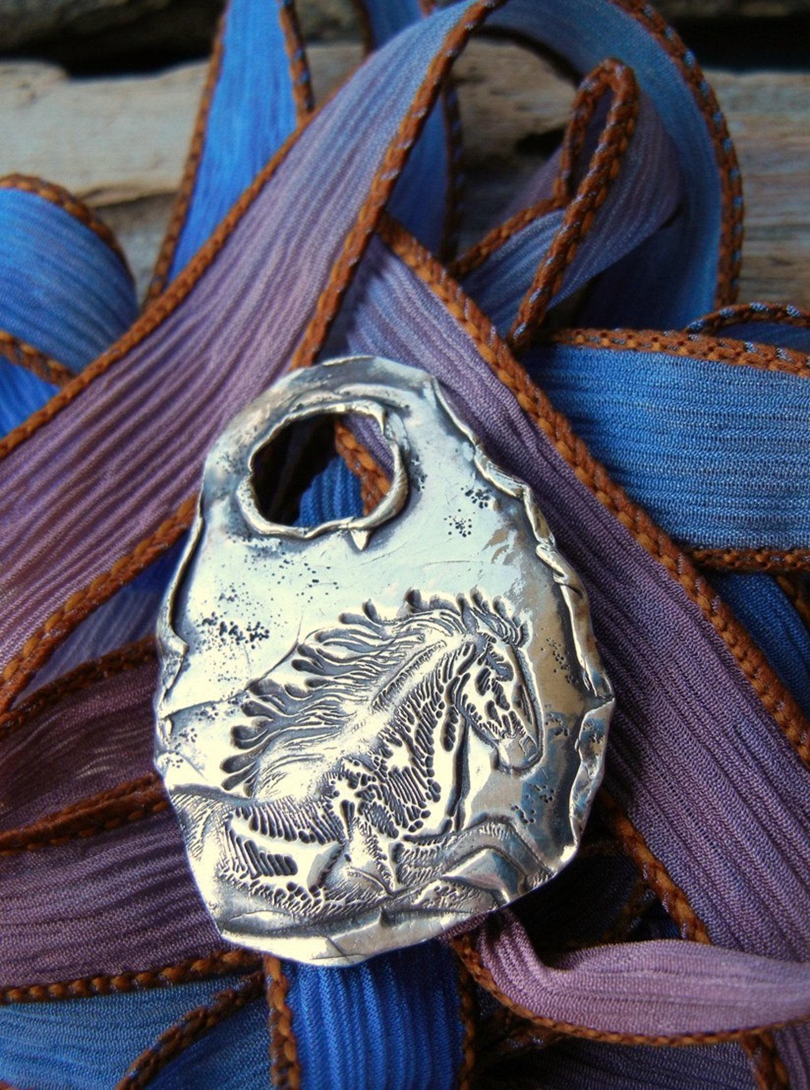 Kentucky Derby Jewelry Horse Silver Silk Wrap Bracelet Etsy