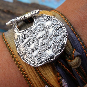 Boho style silver wrap bracelets by HappyGoLicky Jewelry